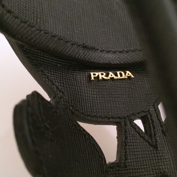 Prada Saffiano Leather Flower Cuff Bracelet - Picture 4 of 4