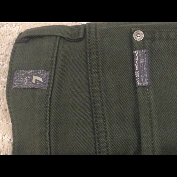 Men's 7 for all mankind Size 32 Olive Slimmy Jeans