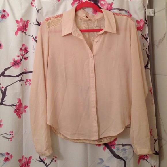 Lace and sheer blouse