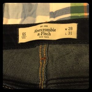 Abercrombie jeans mid rise skinny boot, dark wash