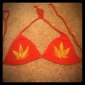 Pot leaf red bikini