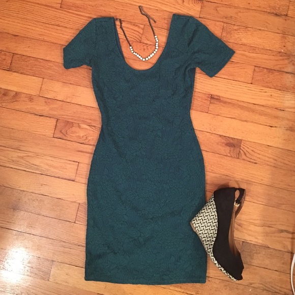 Green Floral Lace Dress