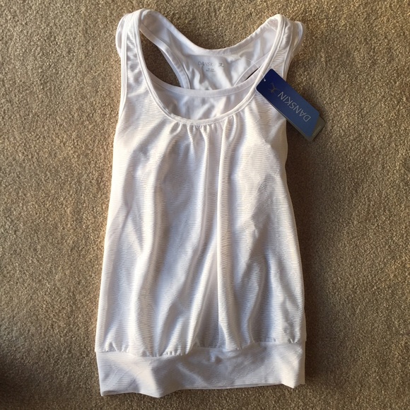 NWT white racer back sports bra and tank top