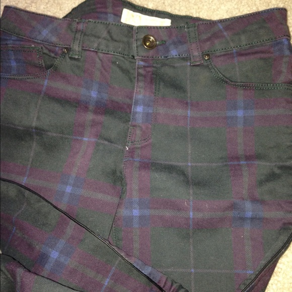 Plaid Skinny Jeans