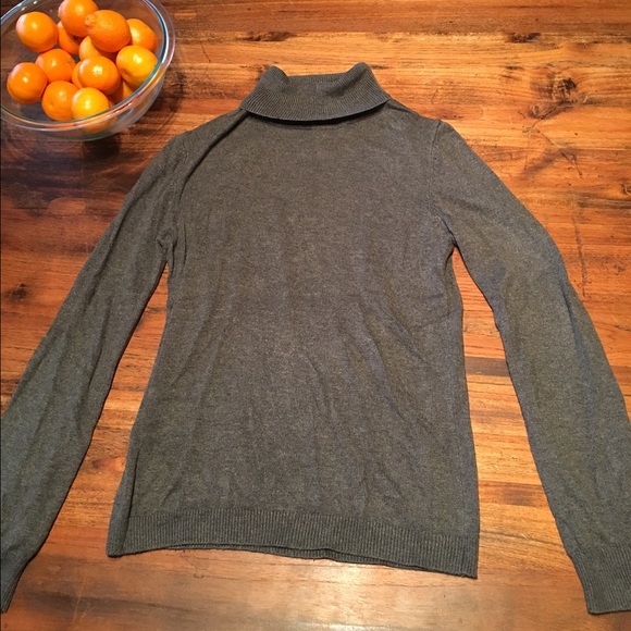 dark grey turtleneck sweater