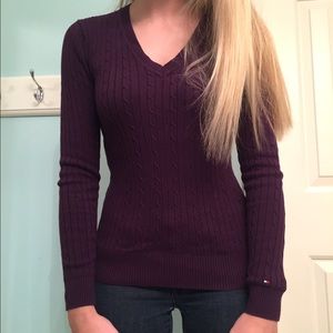 Tommy Hilfiger Classic V-Neck Cable Knit Sweater