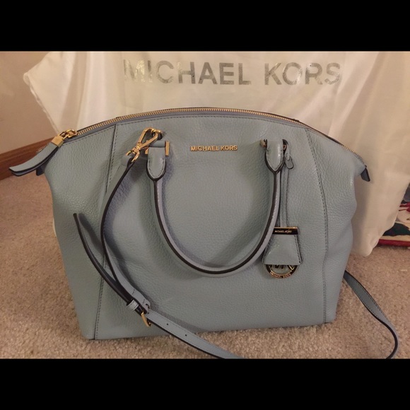 Michael Kors Handbags - Michael Kors Large Pale Blue Riley Handbag