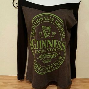 Guinness off the shoulder sexy long sleeve shirt