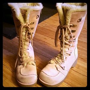 Report leather pink winter boots!