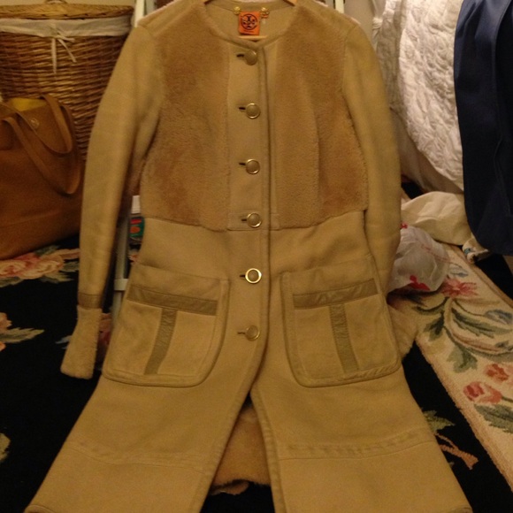 tory burch shearling coat