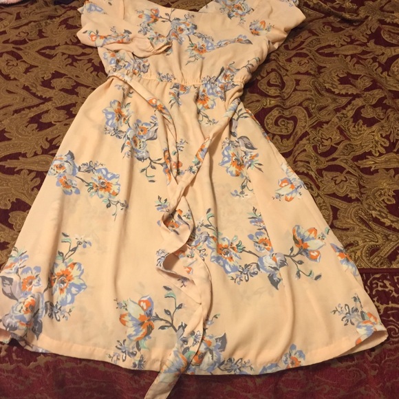 Pink Floral 3/4 sleeve dress