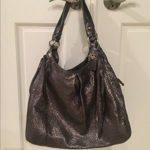 Rare Coach Crackled Metallic Large Maggie