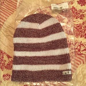 NWT Neff beanie burgundy and white striped