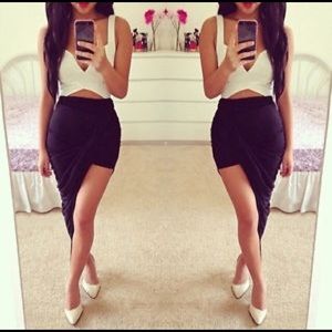 draped asymmetrical skirt