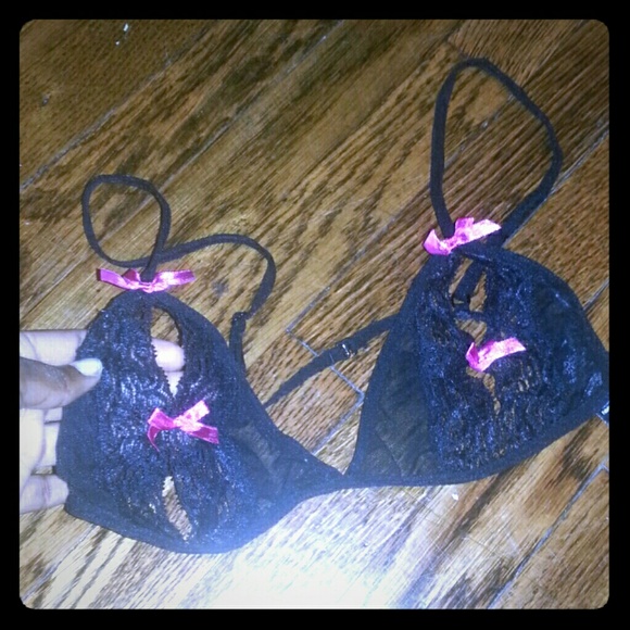 Lace peephole bra top lingerie