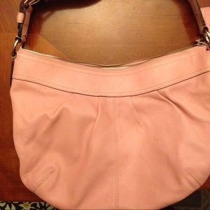 Pink Coach leather hobo bag