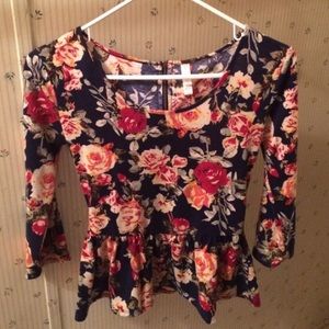 Floral peplum top