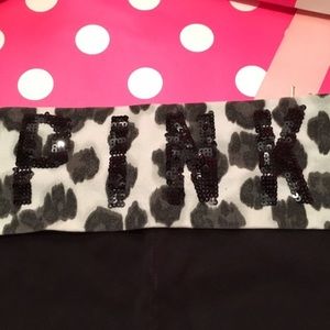 VS PINK Black/White Bling Logo Yoga Pants
