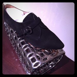 Pour La Victoire Suede Oxford Flats | Black Suede | NWT | Size 6