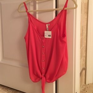 Silky Pink Tie Top NWT
