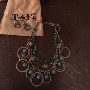 MOVING SALE Treska tiered necklace and earring set
