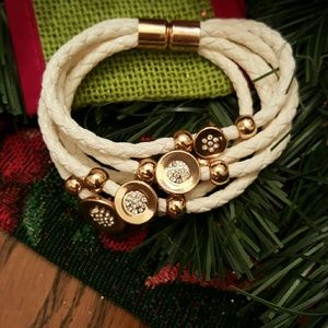 Faux braided leather fashion bracelet