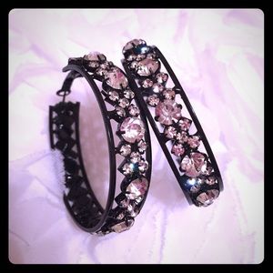 Rhinestone hoop earrings