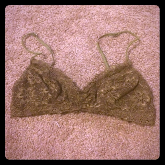 Brown lace bra top