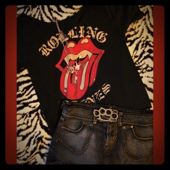Rolling Stones cut off band tee vintage look