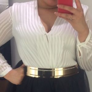 Chiffon striped blouse.