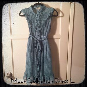 Moon Collection Sleeveless Polkadot Dress - Large
