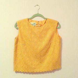 Vintage Marigold yellow sleeveless crop top