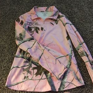 Long Sleeve Pink Camo Duck Dynasty Zip-Up