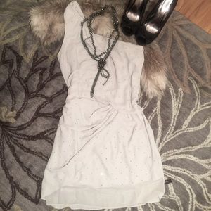 One Shoulder Rhinestone Party Dress