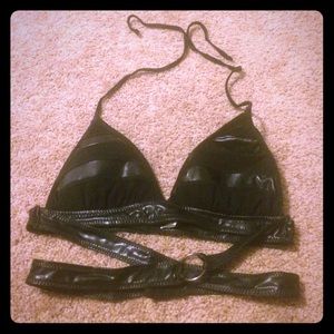 Black wrap around bra bikini top