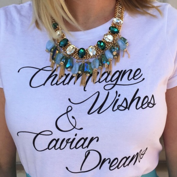 T+j Designs Mint Bejeweled Necklace - Picture 2 of 2