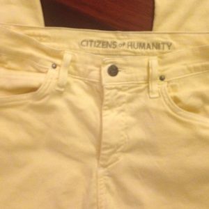 Citizens of humanity pale yellow skinny pants
