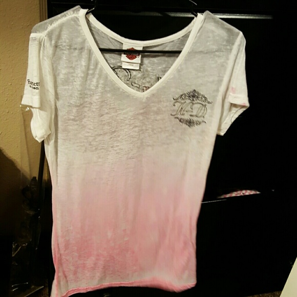 Woman Harley Davidson sheer top