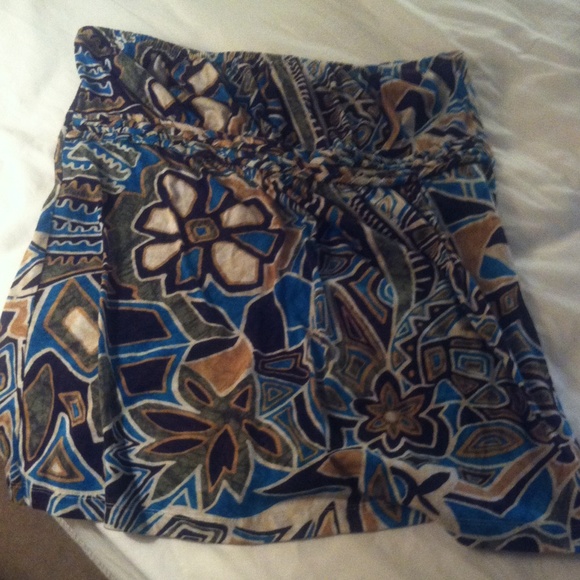 Charlotte Russe strapless printed shirt