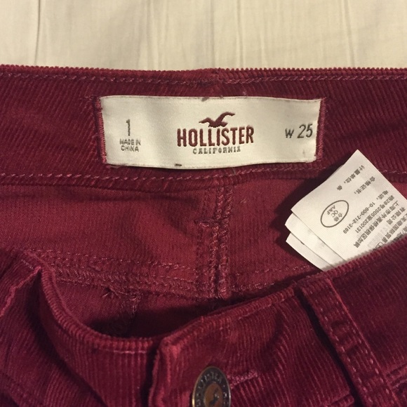 Burgundy Hollister super skinny jeans