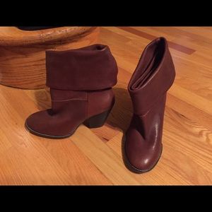 Vince Camuto brown leather booties