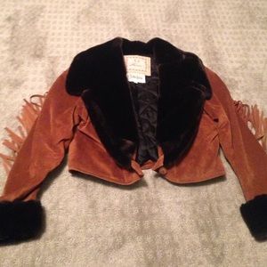 Leather and fringe jacket