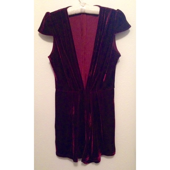 Tobi Red Velvet Romper NWOT