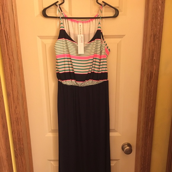 NWT Navy maxi dress