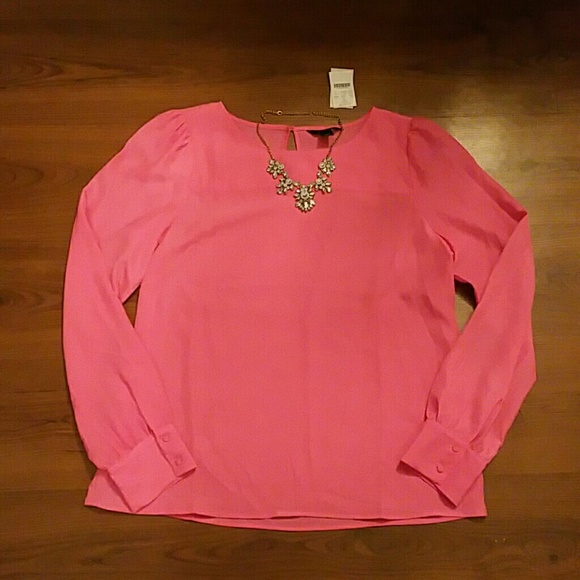 JCREW neon pink azalea blouse Nwt