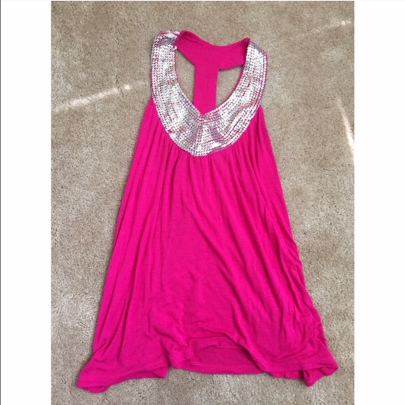 Pink sequin top