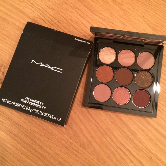 MAC eye shadow x 9 burgundy times nine