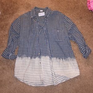 Dip dye bleached men's button up.