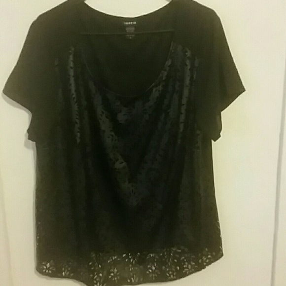 Torrid Leather Crochet Top