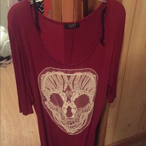 Half sleeve skull shirt